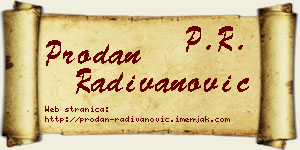 Prodan Radivanović vizit kartica